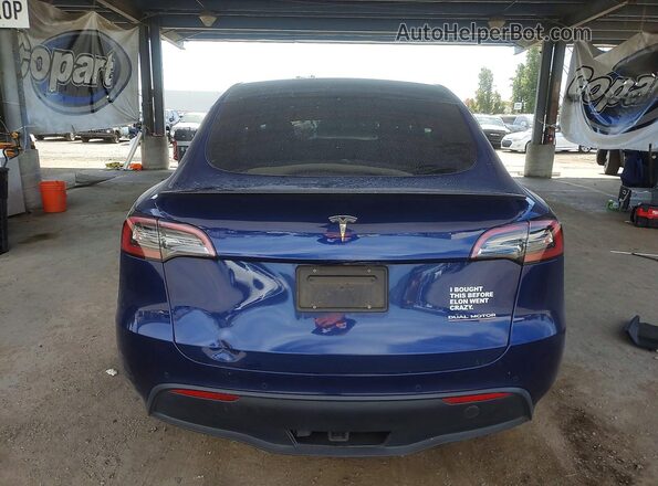 7SAYGDEF3NF365609 2022 TESLA MODEL Blue Հետևի տեսք