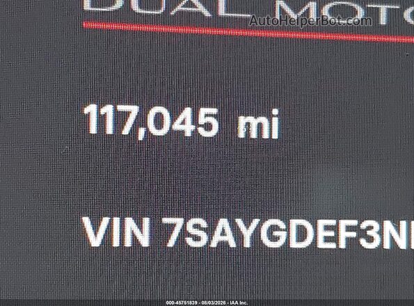 7SAYGDEF3NF404313 2022 TESLA MODEL Y Серый Панорамный вид салона 360°