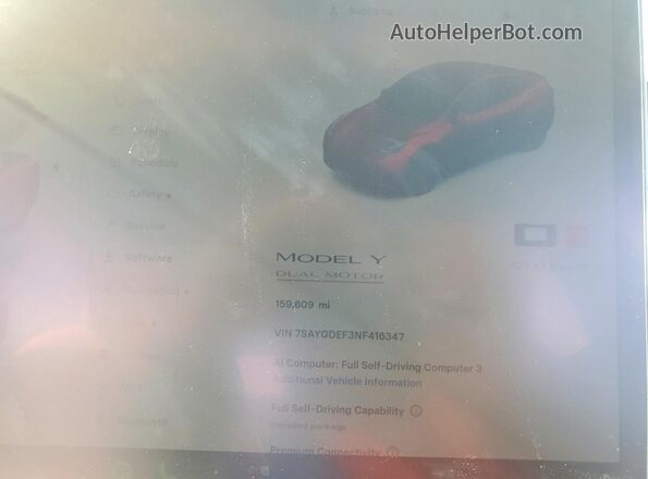 7SAYGDEF3NF416347 2022 TESLA MODEL White Instrument cluster view