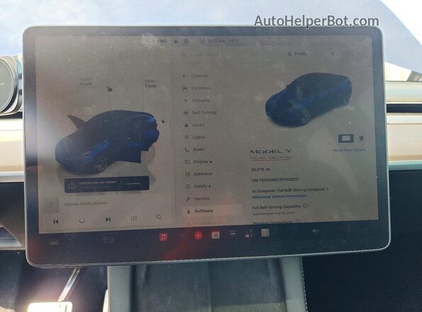 7SAYGDEF3PF682521 2023 TESLA MODEL Blue Вид щитка приладів