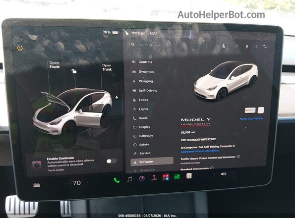 7SAYGDEF4NF532902 2022 TESLA MODEL Y White 