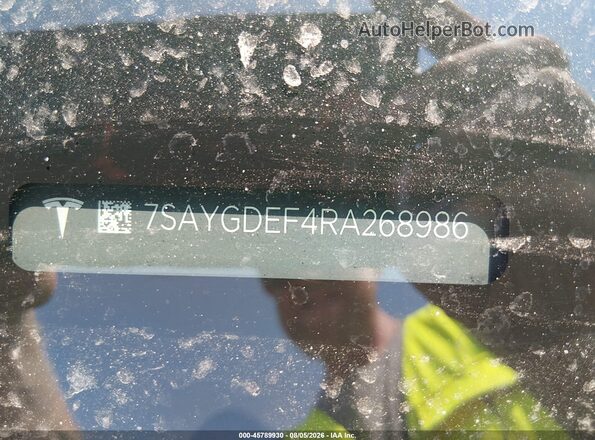 7SAYGDEF4RA268986 2024 TESLA MODEL Y Red Շարժիչի բաժամունքի տեսք