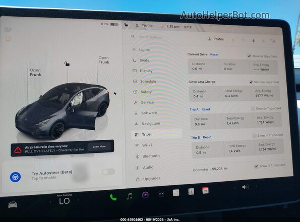 7SAYGDEF5PF738412 2023 TESLA MODEL Y Серый Вид задних сидений