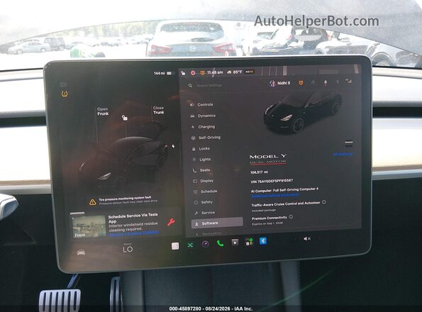 7SAYGDEF5PF915587 2023 TESLA MODEL Y Black Вид задніх сидінь