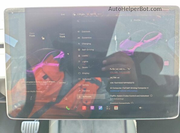 7SAYGDEF5PF920272 2023 TESLA MODEL Серый Вид щитка приборов