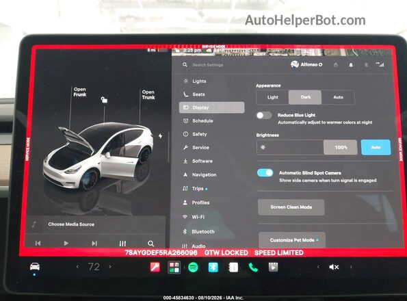 7SAYGDEF5RA266096 2024 TESLA MODEL Y Белый Вид задних сидений