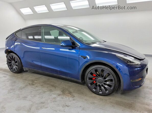 7SAYGDEF6NF389239 2022 TESLA MODEL Blue წინა მარჯვენა