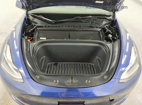 7SAYGDEF6NF389239 2022 TESLA MODEL Blue ძრავის განყოფილების ხედი