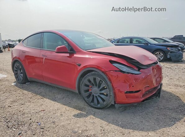 7SAYGDEF6NF545957 2022 TESLA MODEL Красный Передняя правая четверть