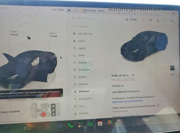 7SAYGDEF7PF846739 2023 TESLA MODEL Black Սարքավորումների վահանակի տեսք
