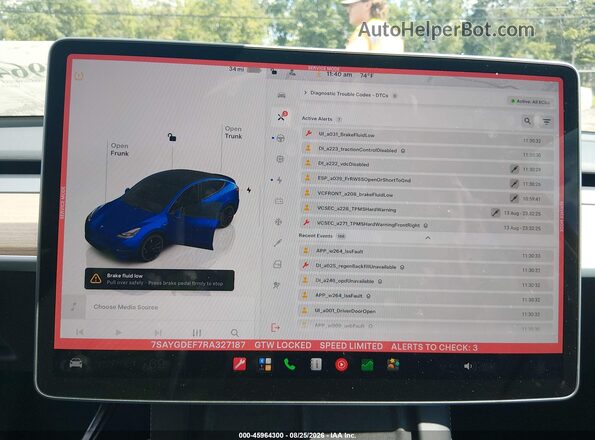 7SAYGDEF7RA327187 2024 TESLA MODEL Y Blue 