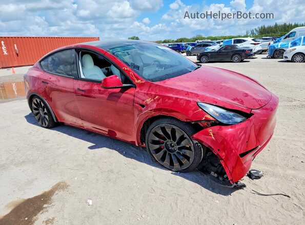 7SAYGDEF8NF381160 2022 TESLA MODEL Красный Передняя правая четверть
