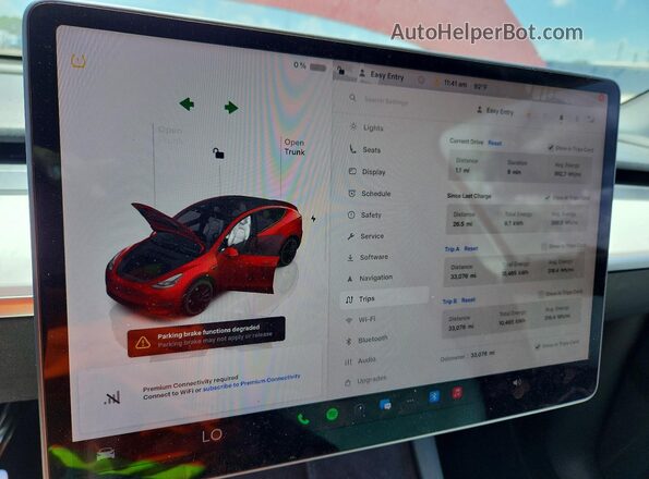 7SAYGDEF8NF381160 2022 TESLA MODEL Красный Вид щитка приборов