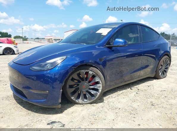 7SAYGDEF9NF390112 2022 TESLA MODEL Y Blue Вид спереду