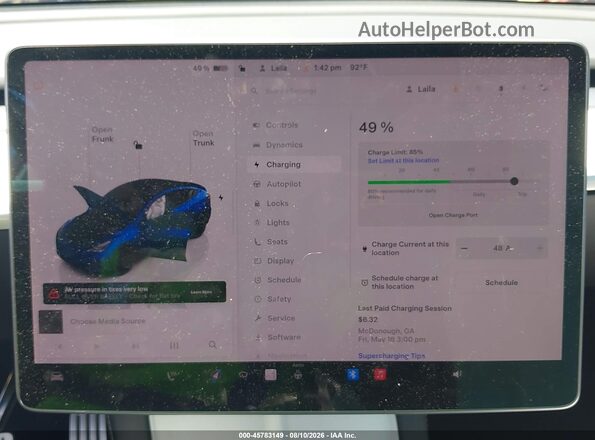 7SAYGDEF9NF390112 2022 TESLA MODEL Y Blue Вид задніх сидінь