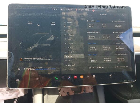 7SAYGDEF9NF395794 2022 TESLA MODEL Gray Instrument cluster view