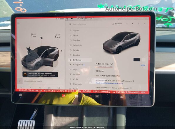 7SAYGDEF9SA338715 2025 TESLA MODEL Y Gray Vista de los asientos traseros