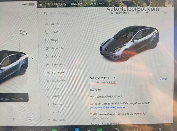 7SAYGDEF9SA351948 2025 TESLA MODEL Gray Instrument cluster view