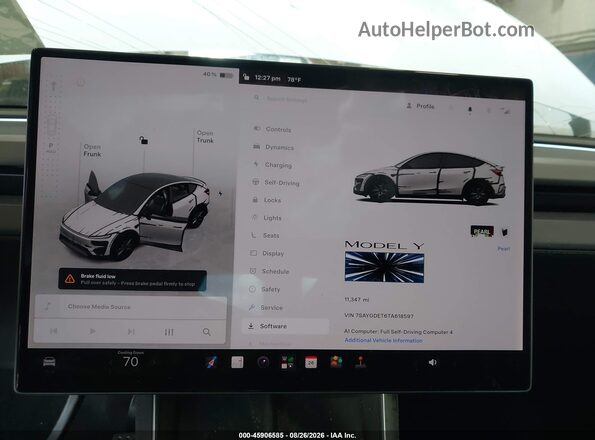 7SAYGDET6TA618597 2026 TESLA MODEL Y White 