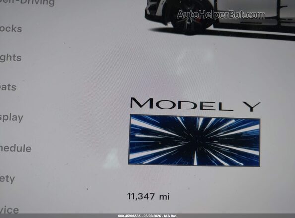7SAYGDET6TA618597 2026 TESLA MODEL Y White Vista interior de 360 grados