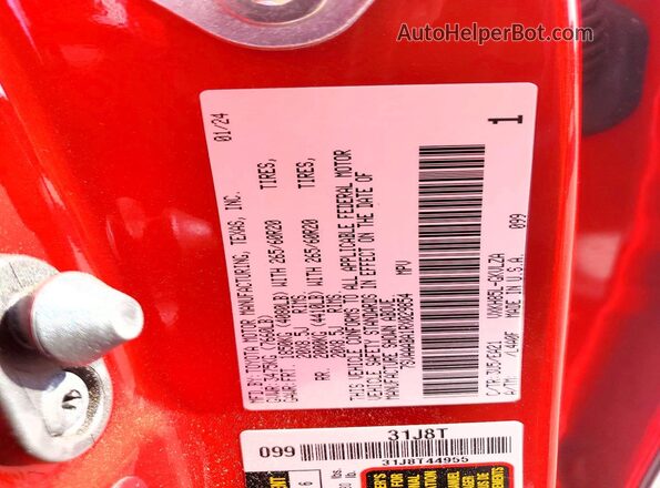 7SVAAABA1RX029854 2024 TOYOTA SEQUOIA Red VIN կոդի պիտակի տեսք