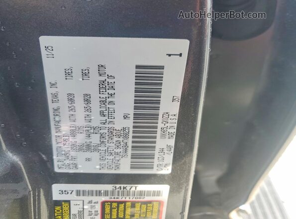 7SVAAABA4TX080255 2026 TOYOTA SEQUOIA Charcoal Vista de la etiqueta del VIN