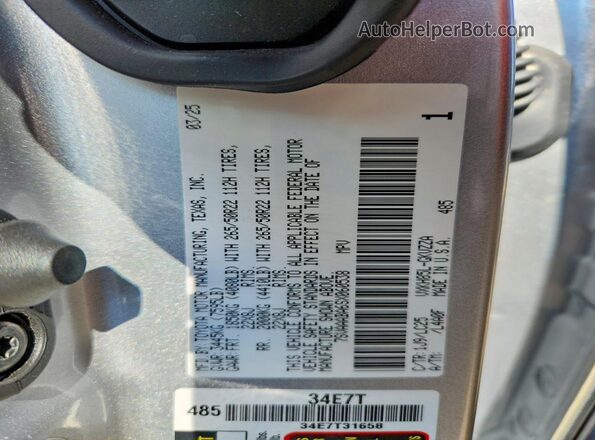 7SVAAABA6SX060538 2025 TOYOTA SEQUOIA Silver Widok naklejki z numerem VIN