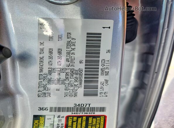 7SVAAABA9SX054507 2025 TOYOTA SEQUOIA Silver VIN sticker view