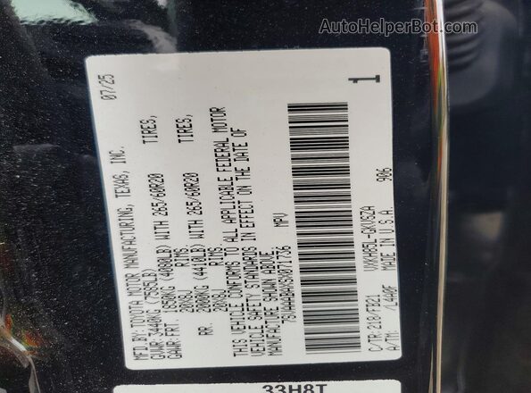 7SVAAABAXSX071736 2025 TOYOTA SEQUOIA Black VIN sticker view