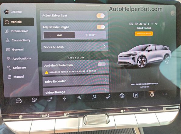 7UUG1GHK8TA006508 2026 LUCID GRAVITY Gray Instrument cluster view
