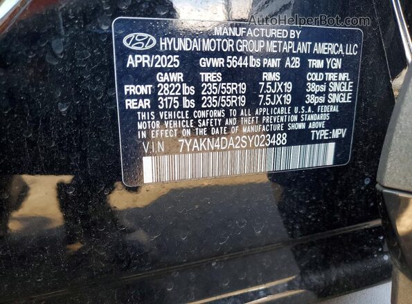 7YAKN4DA2SY023488 2025 HYUNDAI IONIQ Black VIN sticker view