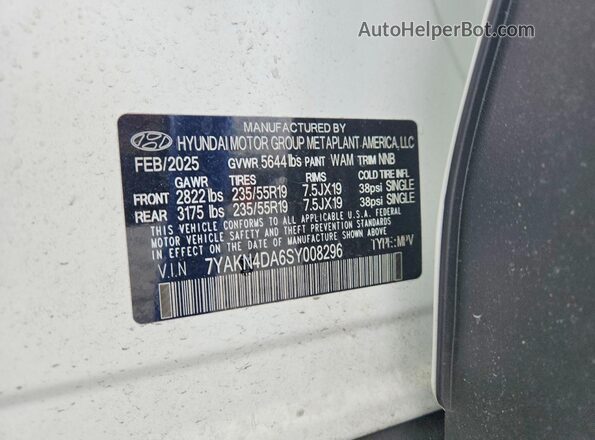 7YAKN4DA6SY008296 2025 HYUNDAI IONIQ White Engine compartment view