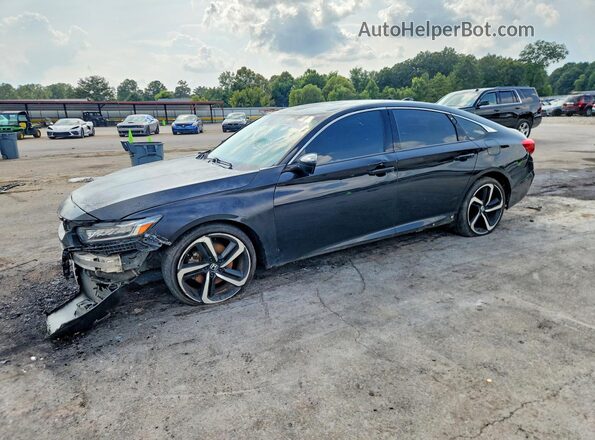 1HGCV1F30JA048293 2018 HONDA ACCORD Черный Задняя левая четверть