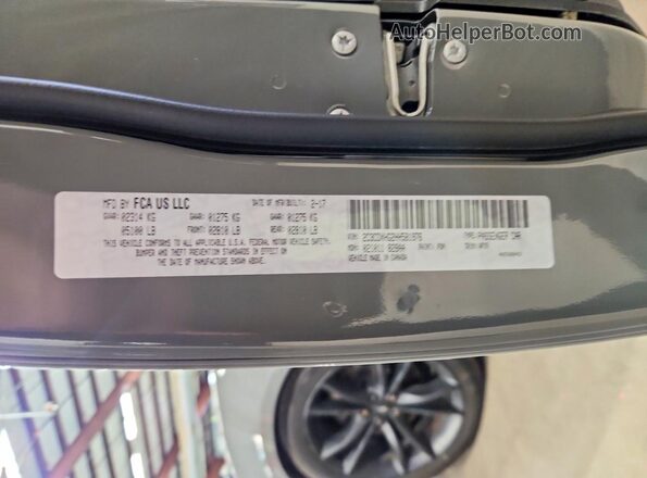 2C3CDXHG2HH581976 2017 DODGE CHARGER Серый Вид наклейки с VIN-кодом