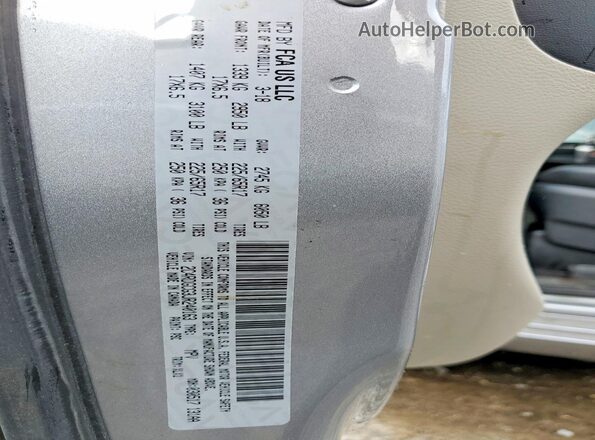 2C4RDGCG3JR240163 2018 DODGE GRAND Silver Widok wnętrza 360 stopni