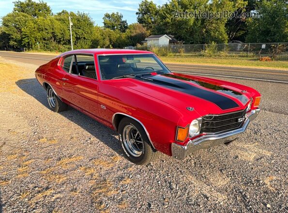 1C37J2K592505 1972 CHEVROLET CHEVELLE Red უკანა მარცხენა