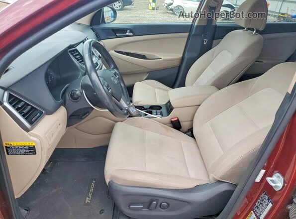 KM8J33A26JU632441 2018 HYUNDAI TUCSON Burgundy წინა პანელის ხედი