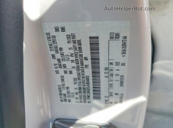 1FMCU9GD3JUB34053 2018 FORD ESCAPE Белый Панорамный вид салона 360°