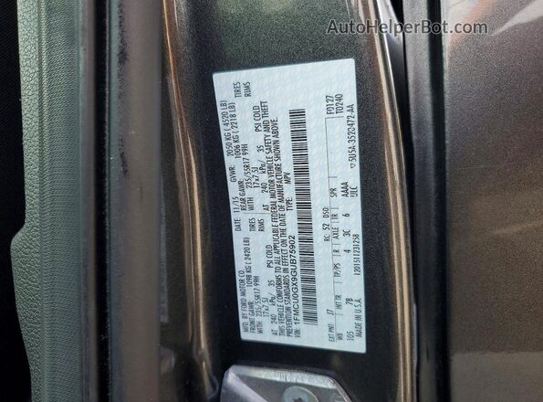 1FMCU0GX9GUB75902 2016 FORD ESCAPE Gray სალონის 360-გრადუსიანი ხედი