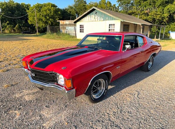 1C37J2K592505 1972 CHEVROLET CHEVELLE Red უკანა მარჯვენა