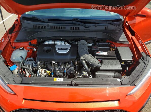 KM8K3CA5XKU364042 2019 HYUNDAI KONA Orange VIN კოდის სტიკერის ხედი