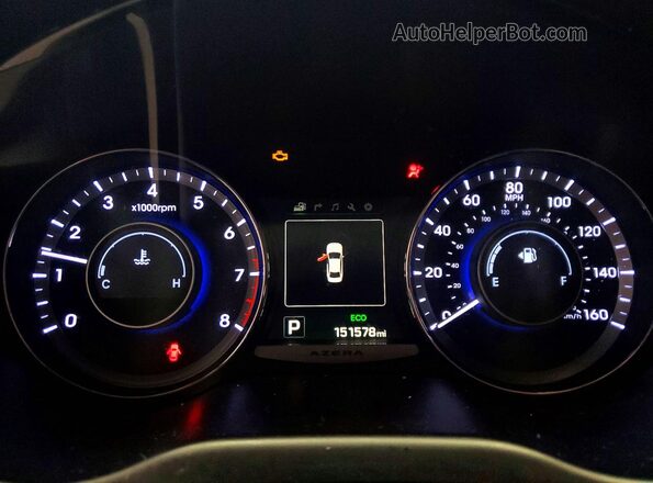 KMHFG4JG8GA505549 2016 HYUNDAI AZERA Красный Вид задних сидений