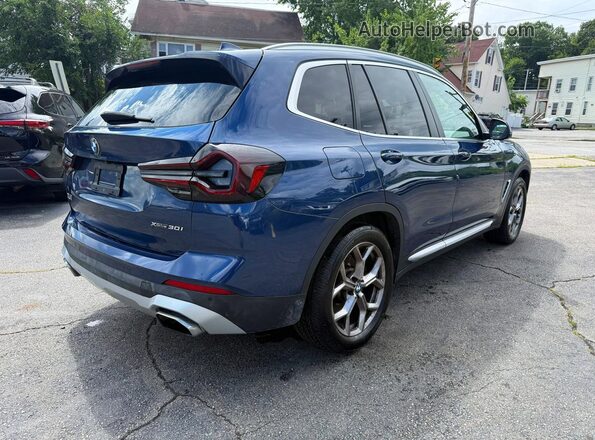 5UX53DP07N9J20776 2022 BMW X3 Blue Przód prawy