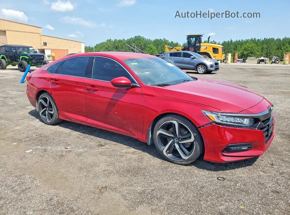 1HGCV1F35JA212248 2018 HONDA ACCORD Red Widok z przodu