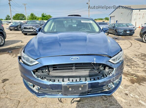 3FA6P0PU9JR105772 2018 FORD FUSION Blue Rear view