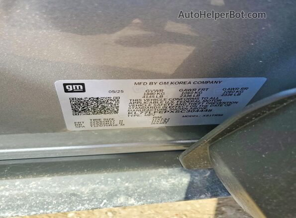 KL77LFEPXSC304448 2025 CHEVROLET TRAX Gray 360 interior view