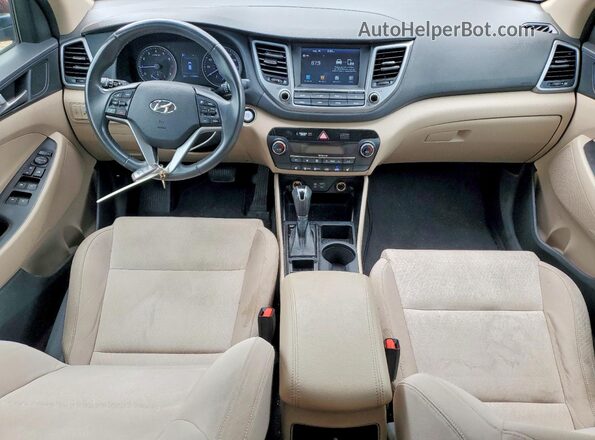 KM8J33A26JU632441 2018 HYUNDAI TUCSON Burgundy ხელსაწყოთა პანელის ხედი