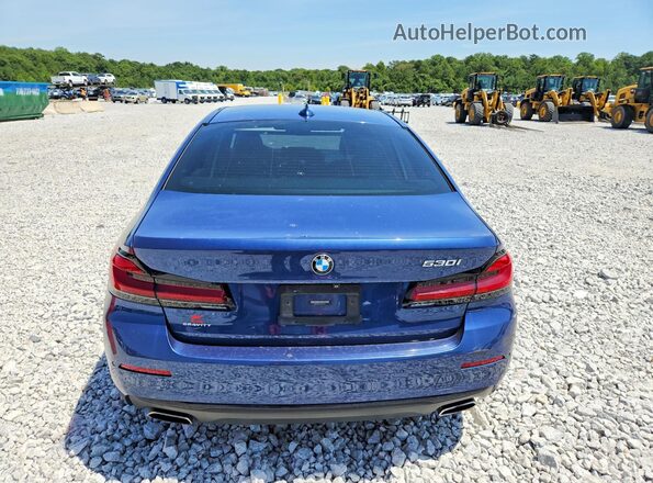 WBA53BH03MWX03301 2021 BMW 5 SERIES Blue Front interior view