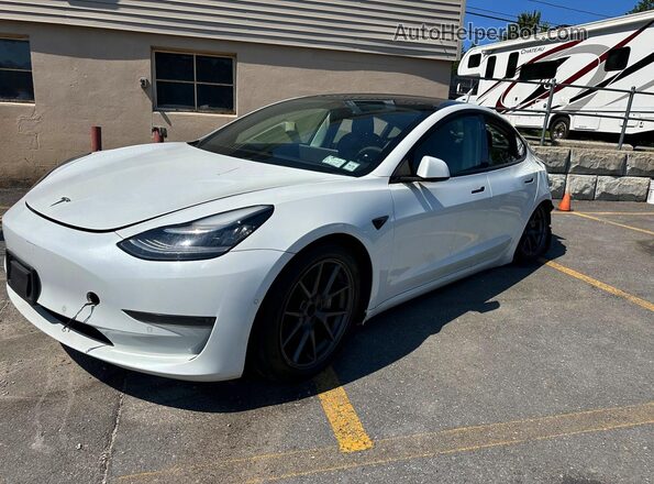 5YJ3E1EA9MF857852 2021 TESLA MODEL Белый Задняя левая четверть