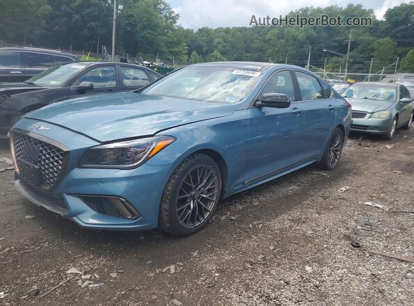 KMHGN4JB4JU229410 2018 GENESIS G80 Blue Tył lewy